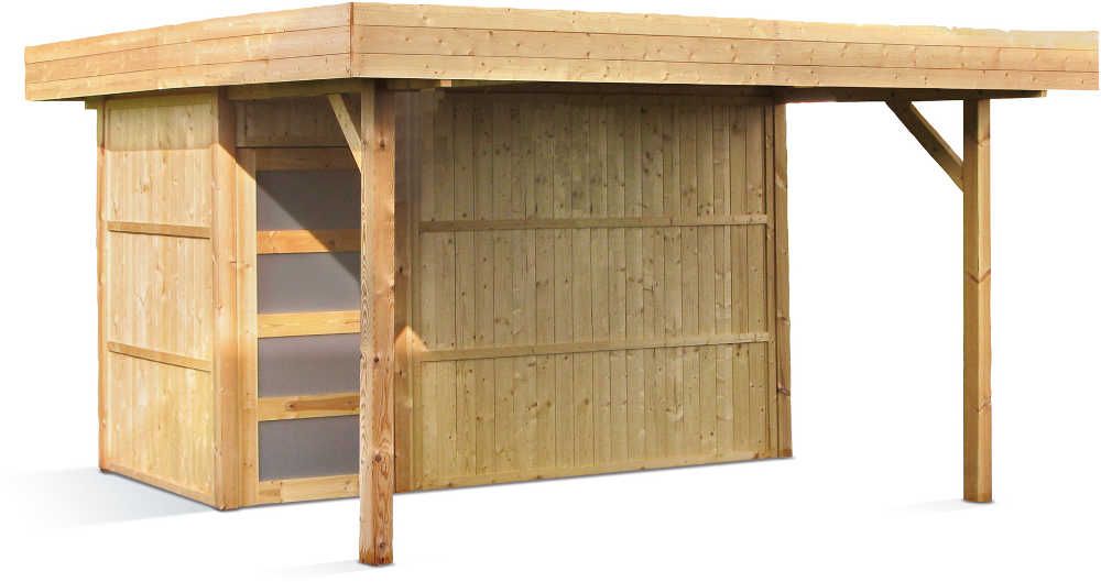 Abri poolhouse 11,73m� en sapin panneaux 19mm