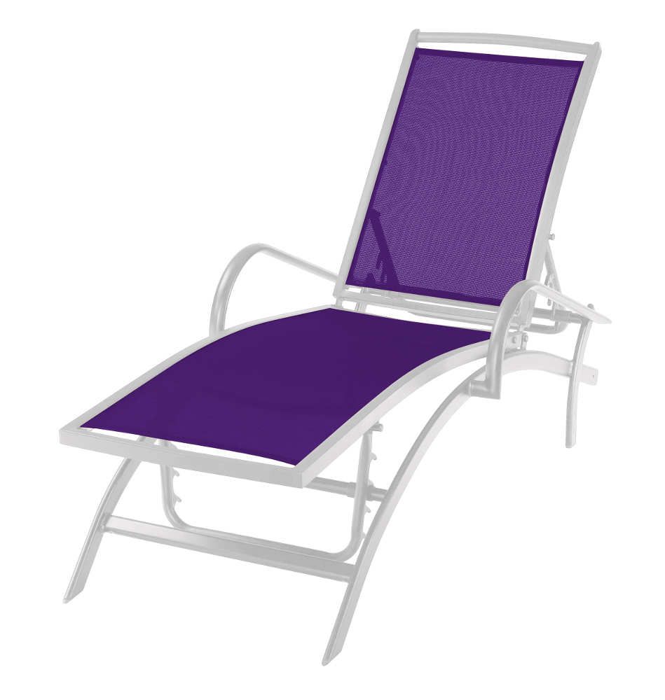 Bain de soleil multipositions blanc et parme