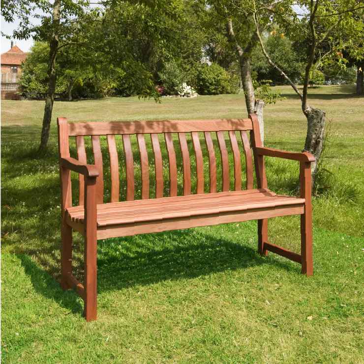 Banc de jardin 5 places en bois karri 87x146x59cm