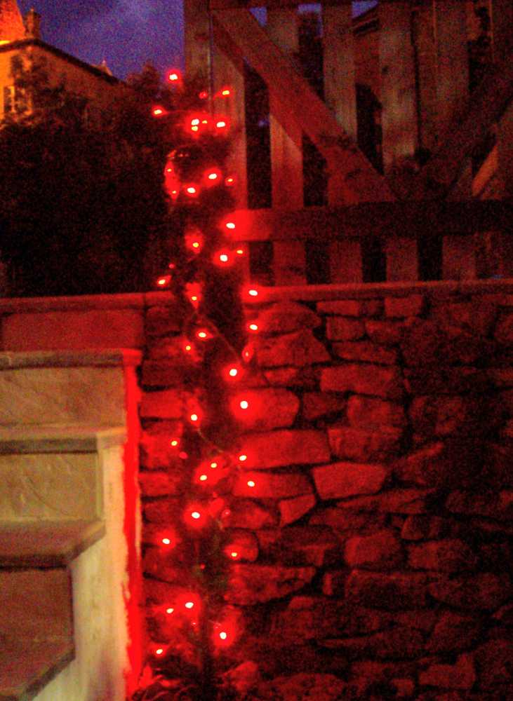 Guirlande solaire 60 leds rouges