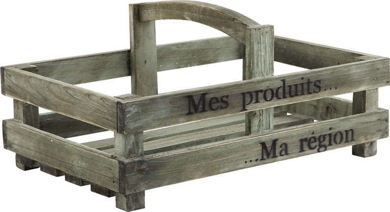 Panier caisse en bois mes produits ma r�gion 32x21,4x16cm
