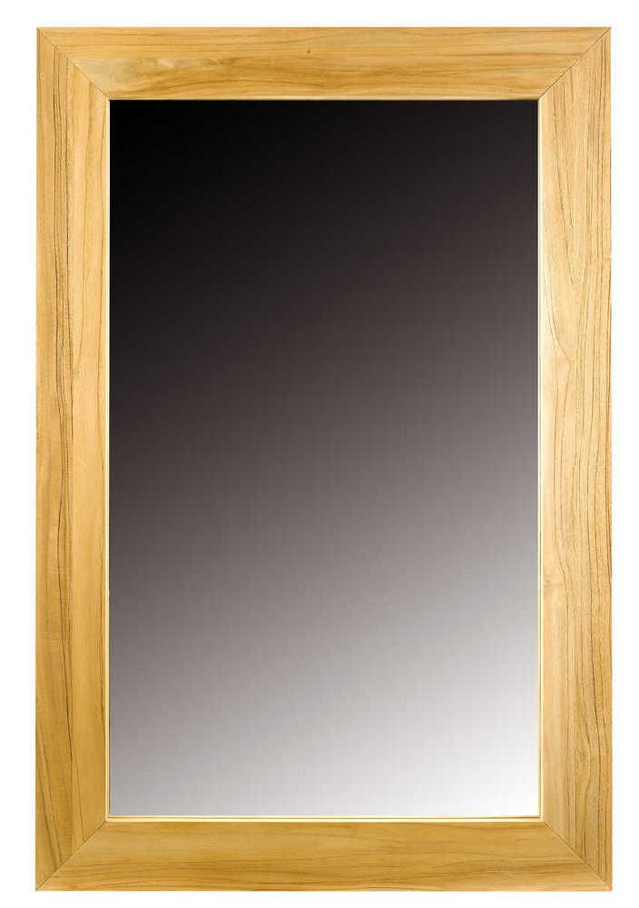 Miroir rectangulaire en teck sable