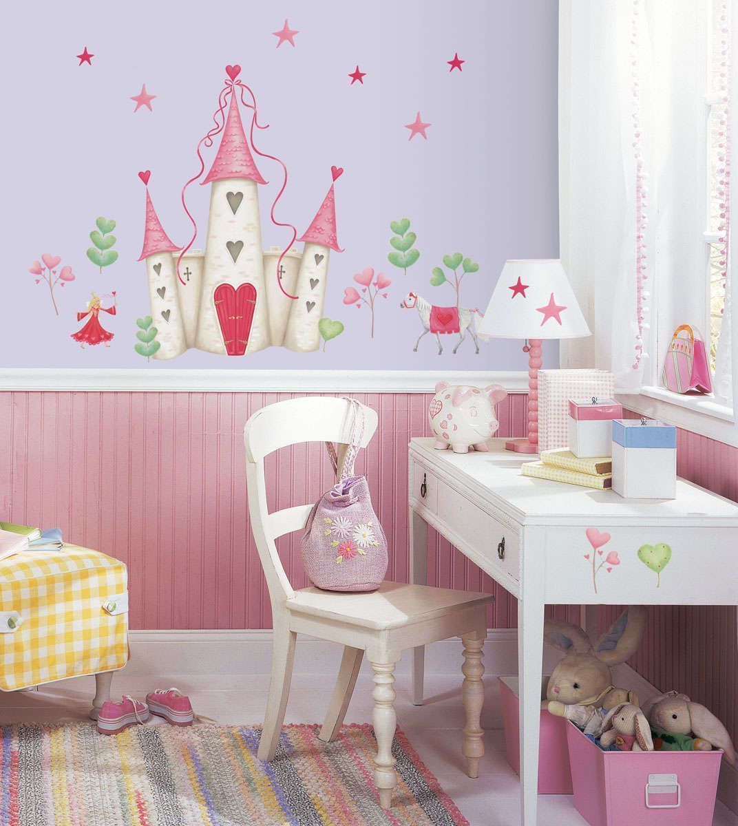 Stickers repositionnables chateau de princesse 101,6x45,7cm