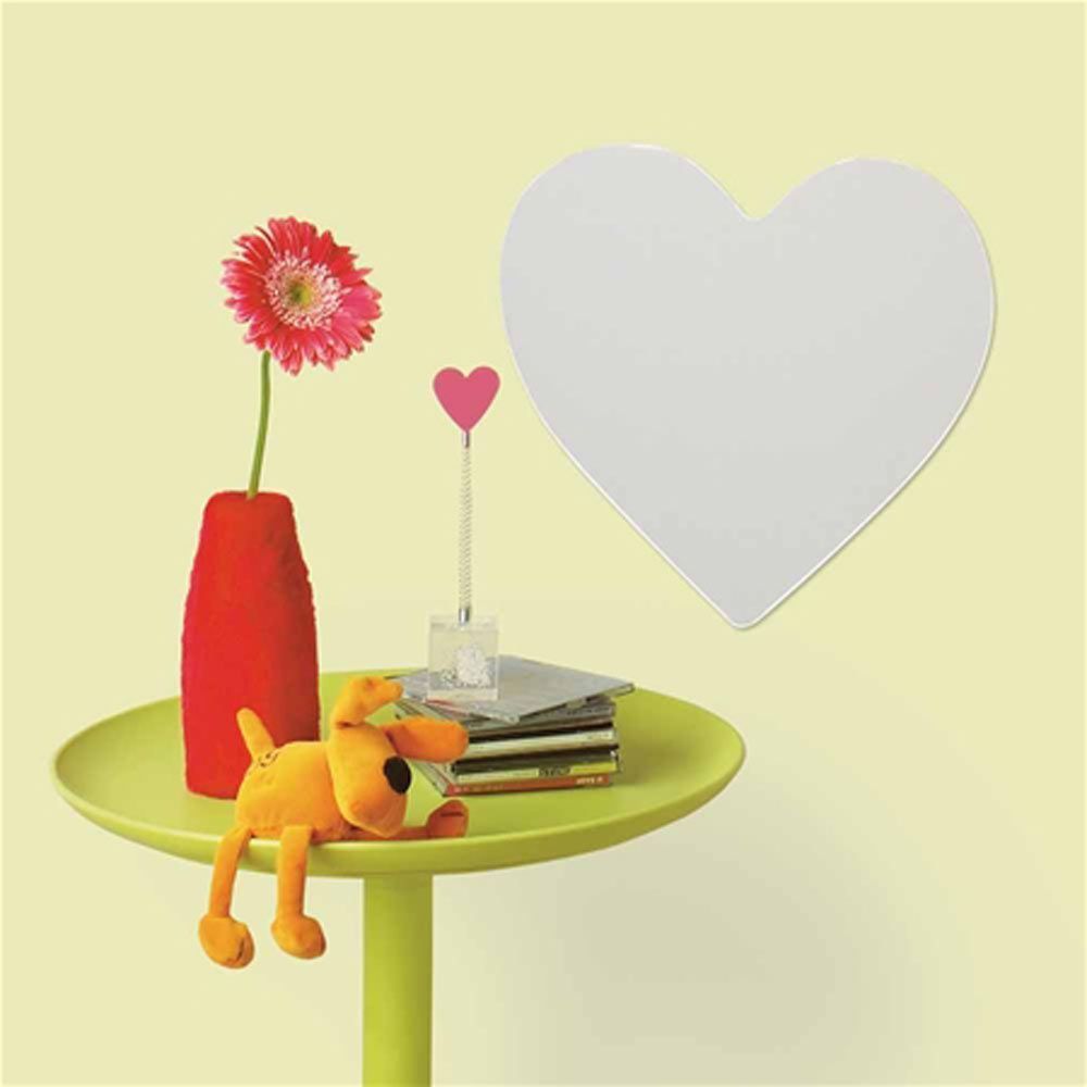 Sticker miroir coeur repositionnable 28x26,67cm