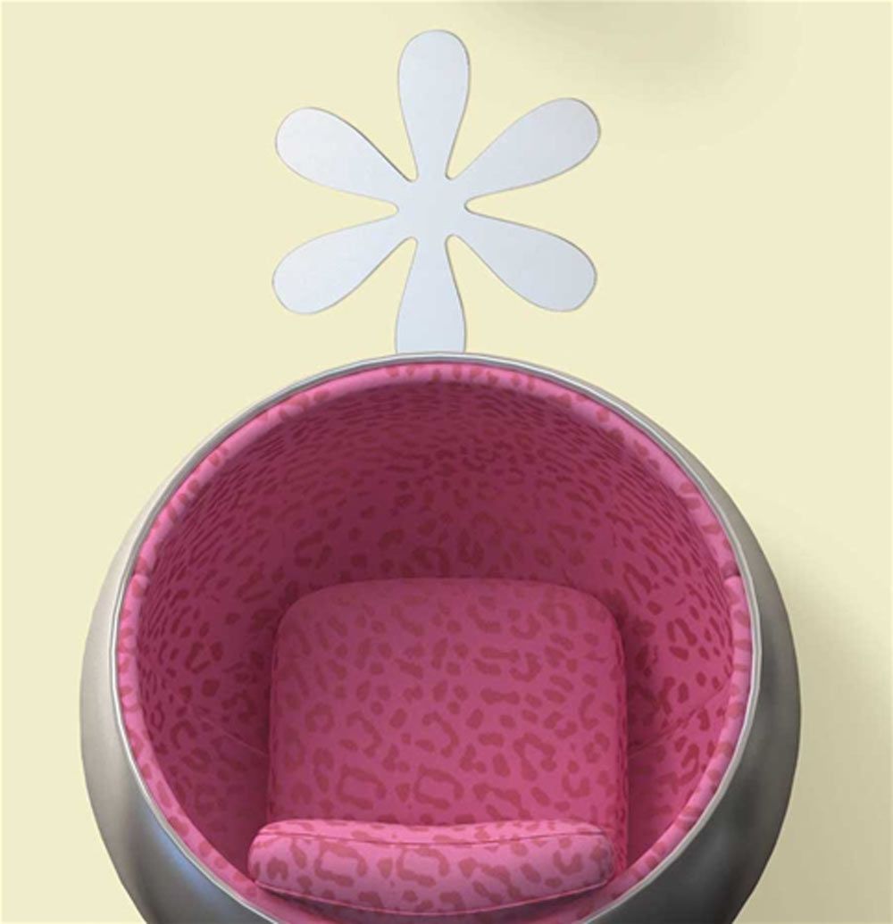 Sticker miroir fleur repositionnable 29,3x 30,15cm