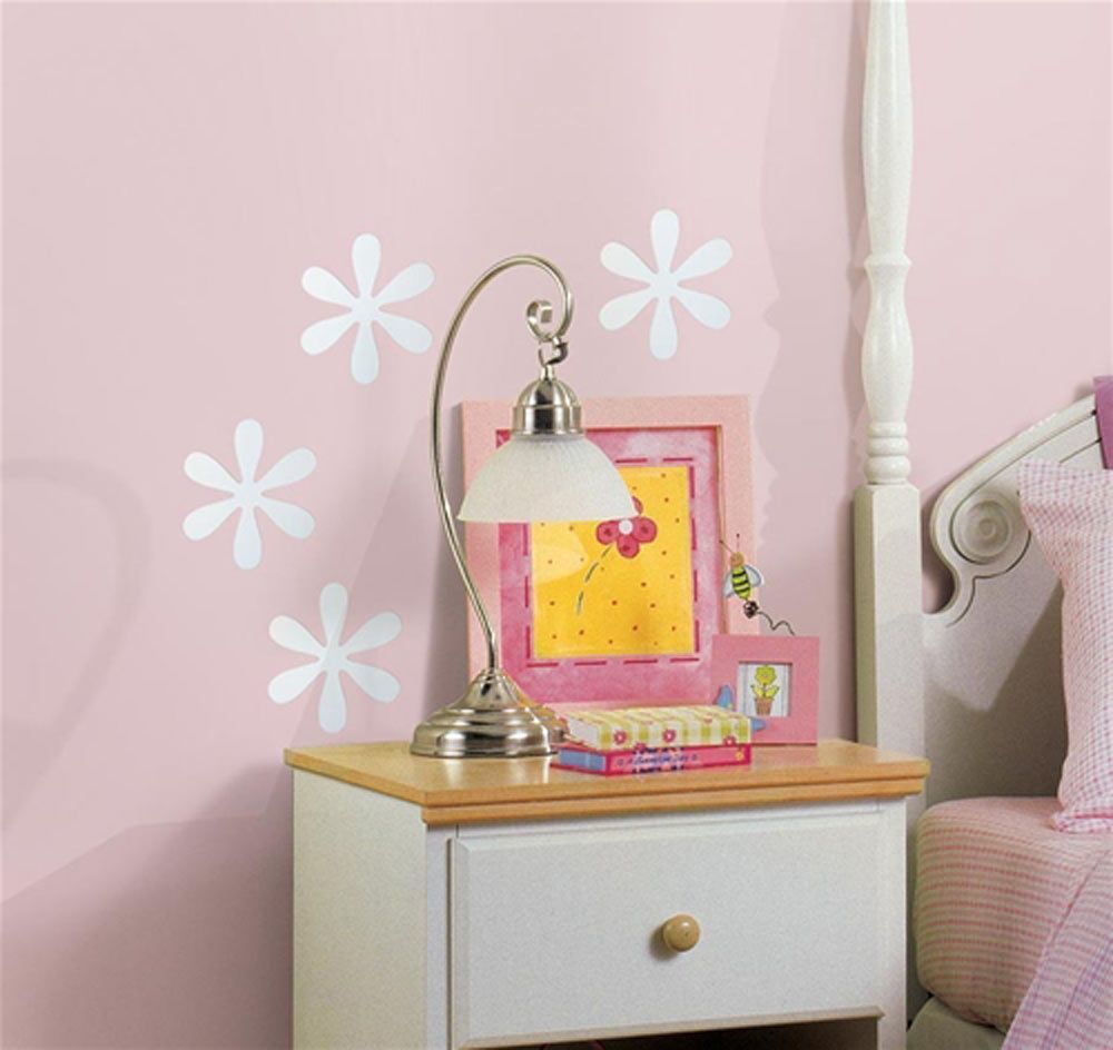Sticker miroir fleur 14x15cm (lot de 4)
