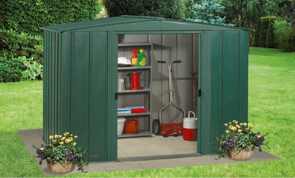 Abri de jardin vert en acier galvanisé 2,35m²