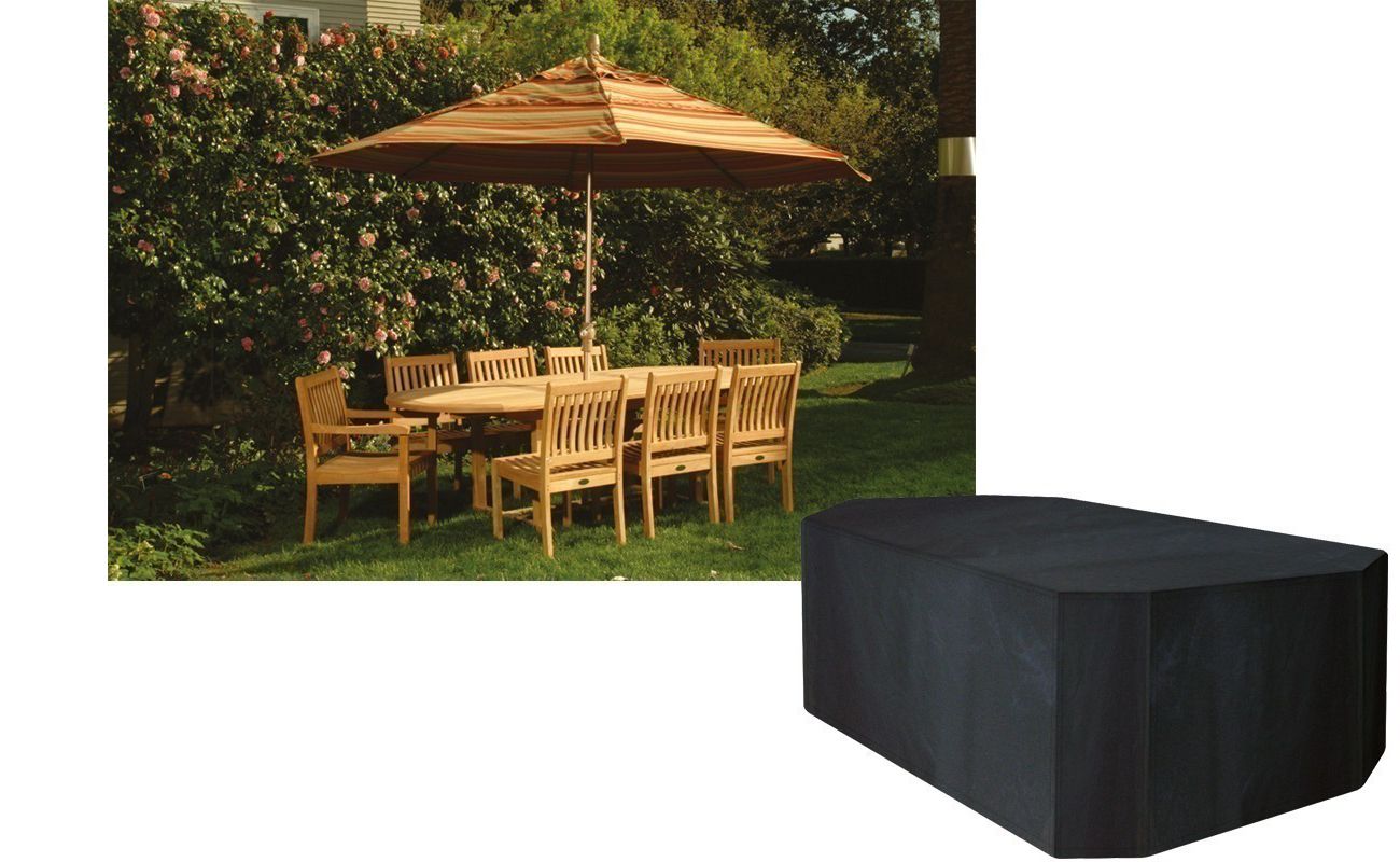 Housse de protection pour table ronde et chaises de jardin