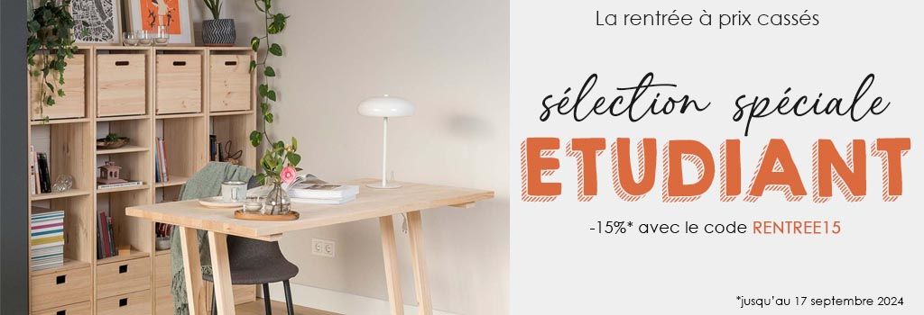 -15% sur notre sélection spéciale étudiant : evenenement shopping sur Jardindeco.com