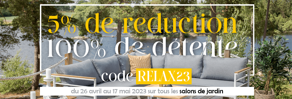 5% de réduction sur tous les Salons de jardin : evenenement shopping sur Jardindeco.com