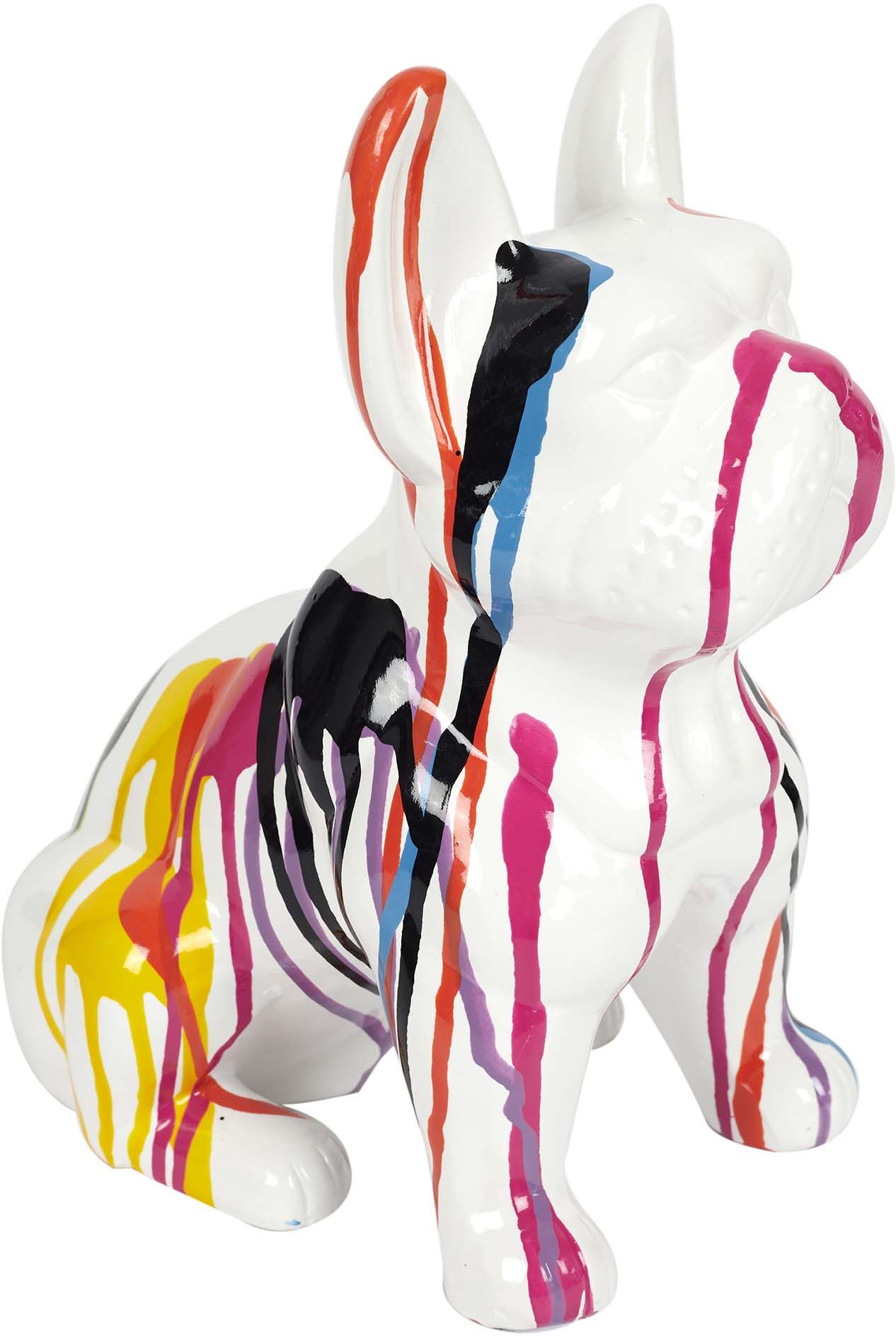 Bouledogue en céramique assis 30 cm (multicolore)