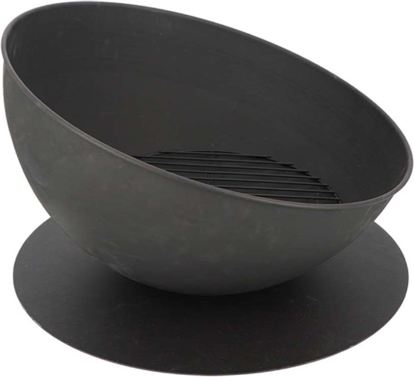 Brasero rond noir de Ø 800 mm sur meuble (Le Dudule)