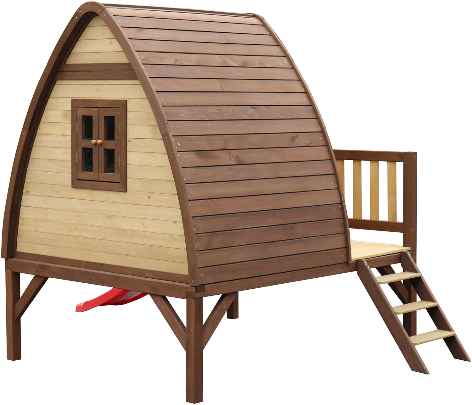 Cabane hutte  en bois avec terrasse et toboggan bali  xl