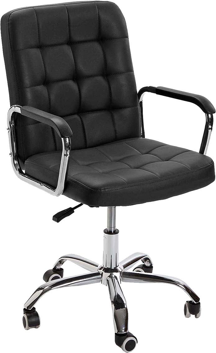 Chaise de bureau en simili cuir john (noir)