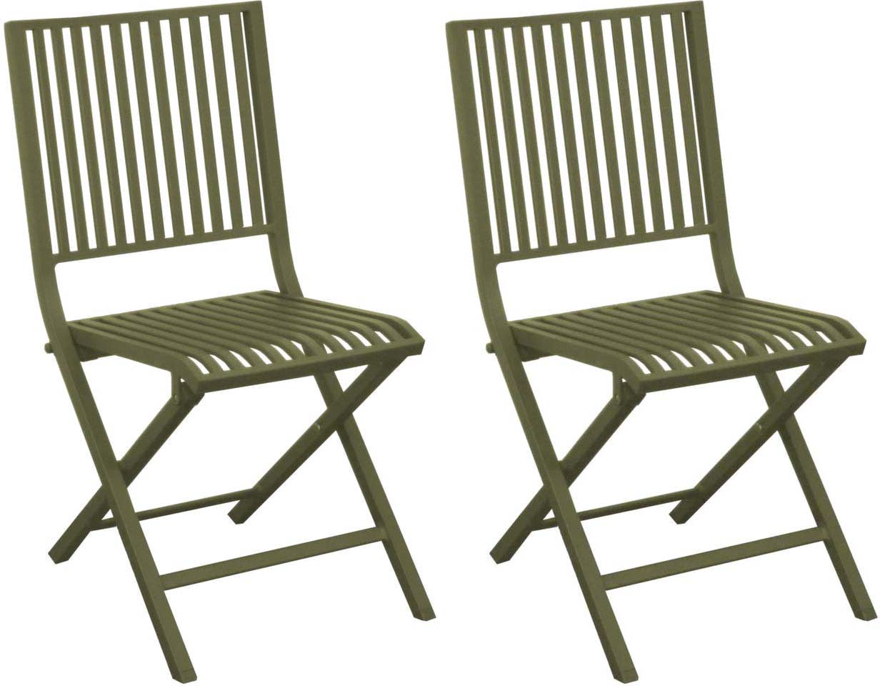 Chaises pliantes de jardin en aluminium cayo (lot de 2) (vert)