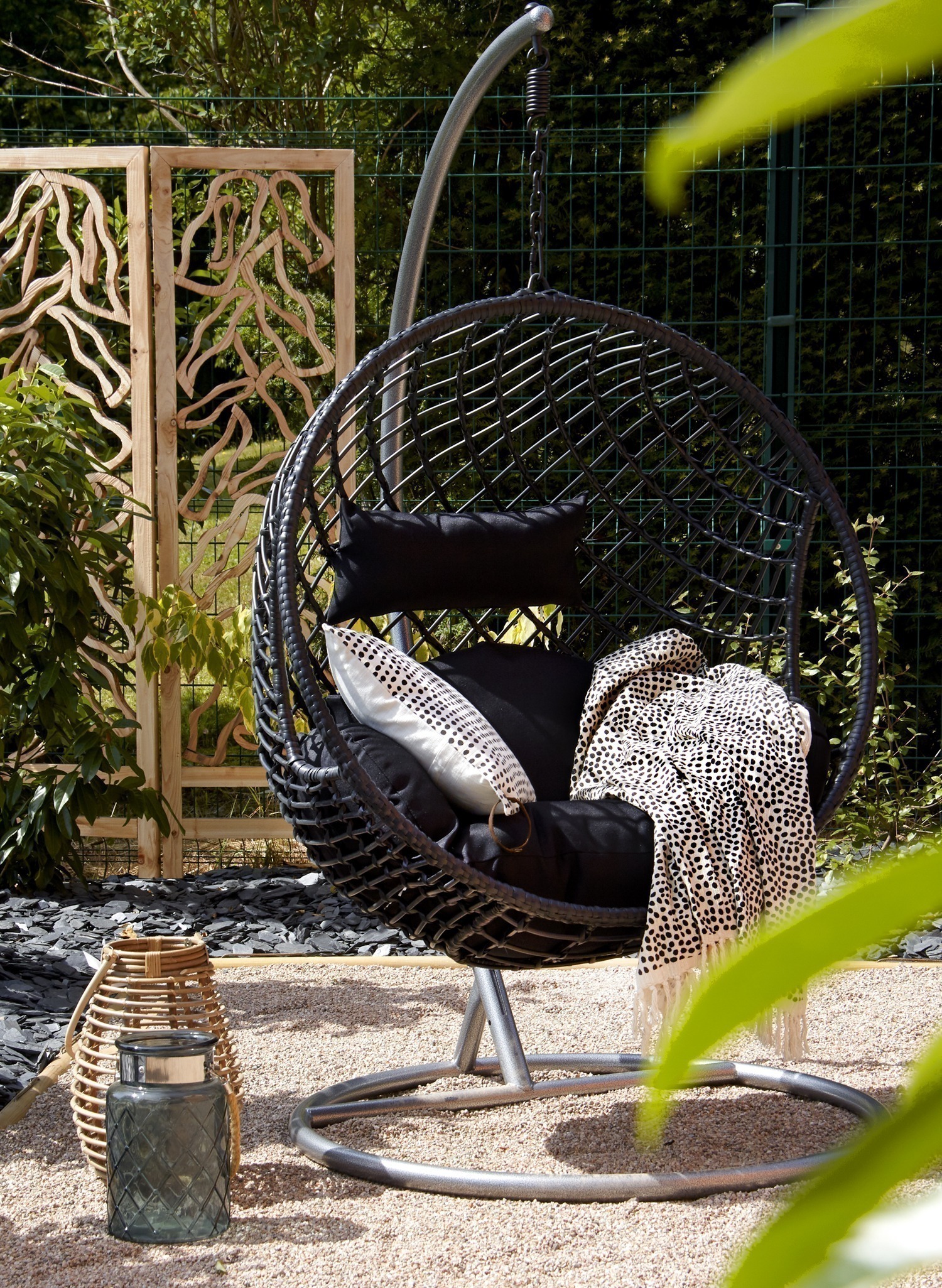 Fauteuil de jardin en métal, fauteuil extérieur confortable