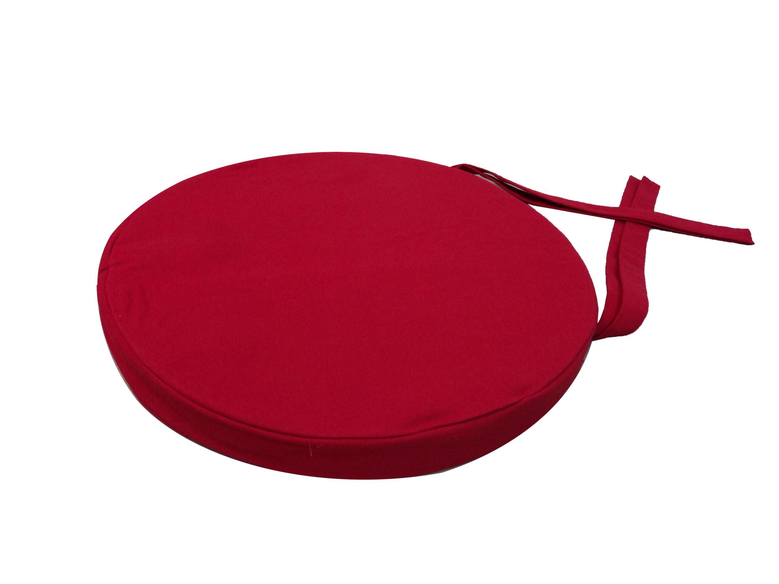 Galette de chaise ronde en coton 40 cm (lot de 6) (rouge)