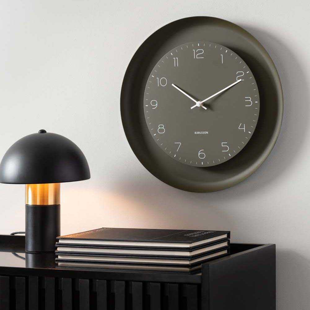 Horloge Mural En M Tal Dual Disc Vert Mousse