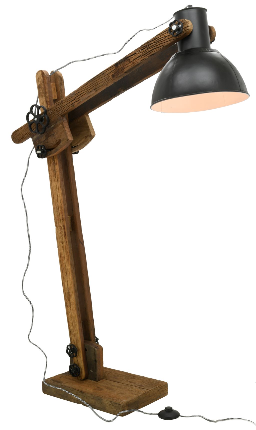 Lampe haute en bois recyclé et métal teinté Archi - AUBRY GASPARD