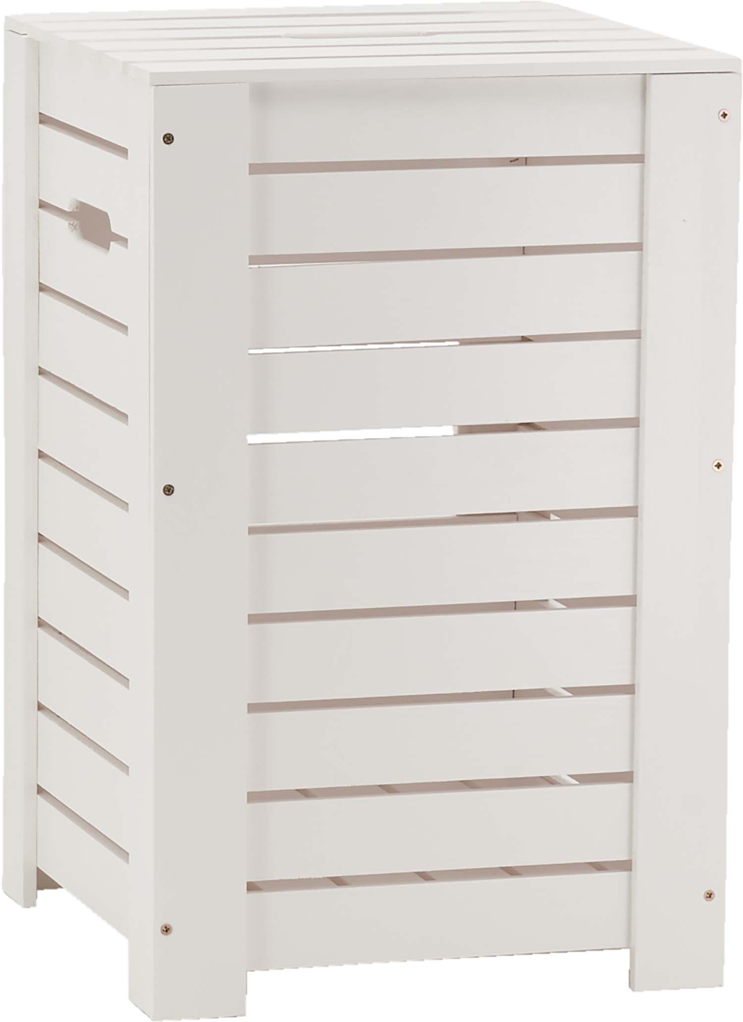 Panier à linge Blanc tressé H 55 cm capacité 35 L - Rangements de salle de  bains - Décomania