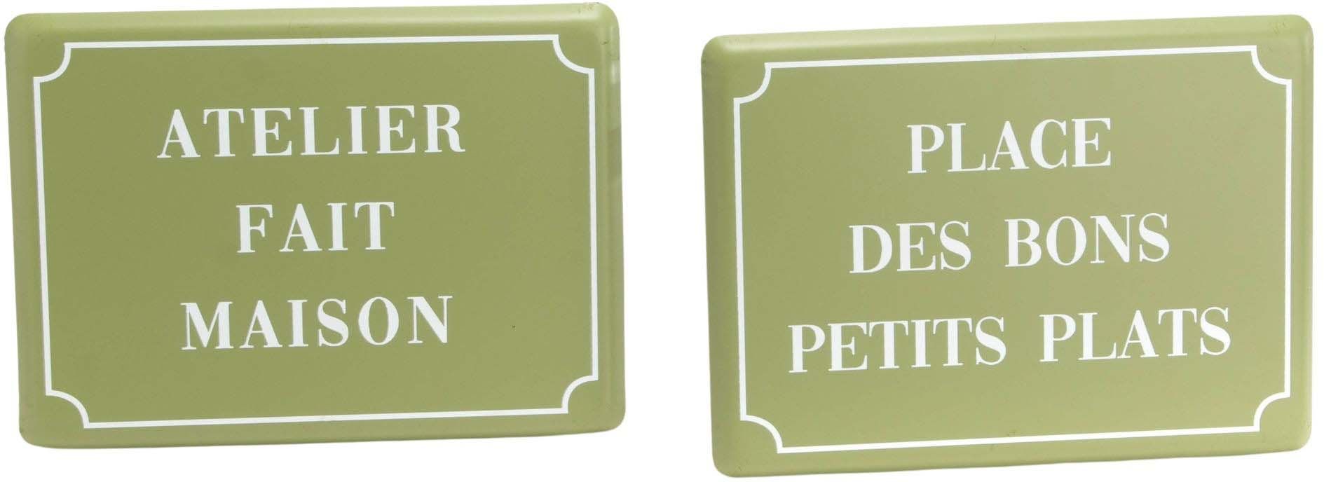 Plaques décoratives en métal Cuisine Green (Lot de 2) Amadeus