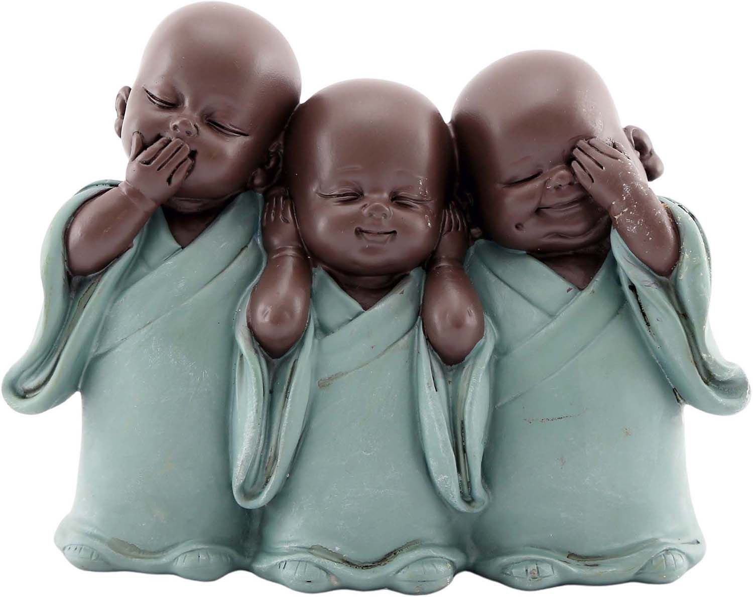 Bouddha enfant assis en résine (lot de 3)