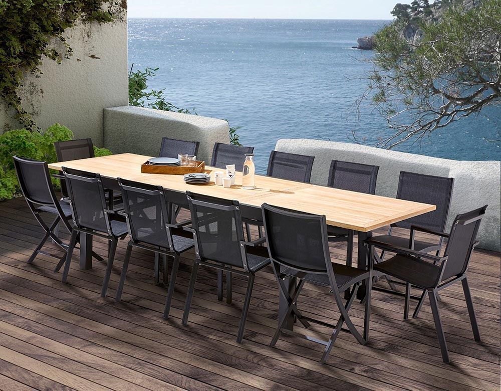 Table et chaises de jardin moderne bali (4 chaises 8 fauteuils)