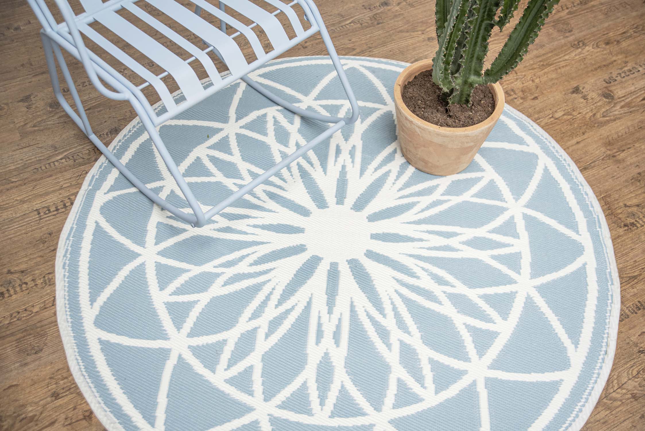 Tapis extérieur rond en polypropylène fairytale (bleu clair)