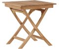 Avis client pour Table de jardin pliante carré 70 x 70 cm en teck Ghana : 1 sur 5