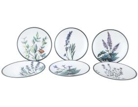 Assiette en céramique Green garden (Lot de 6) (Assiettes à dessert 20 cm)