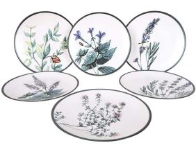 Assiette en céramique Green garden (Lot de 6) (Assiettes plates 25 cm)