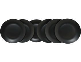 Assiette en céramique noire Matt (Lot de 6)