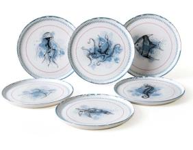 Assiette en porcelaine Marine (Lot de 6)