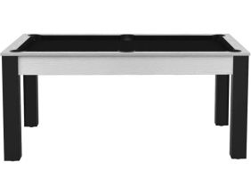 Billard convertable table 6 personnes Texas (Blanc bois et noir (tapis))