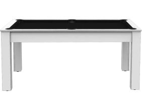 Billard convertible table 6 personnes Texas (Blanc laqué et noir (tapis))