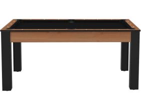 Billard convertible table 6 personnes Texas (Hêtre boisé et noir (tapis))