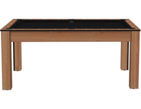 Billard convertible table 6 personnes Texas (Hêtre boisé et noir (tapis))