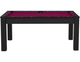 Billard convertible table 6 personnes Texas (Noir grainé et prune (tapis))