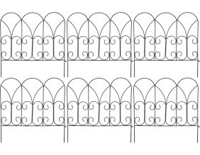 Bordure de jardin métal volutes (Lot de 6)