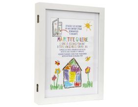 Cadre pour dessins d'enfant en MDF 25 x 4.5 x 34 cm (Blanc)