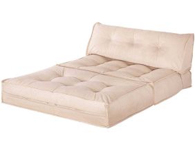 Canapé chauffeuse 2 places velours Mocca (Beige)