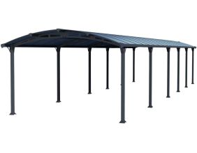 Carport en aluminium et polycarbonate Arcadia (12.90 x 3.59 m)