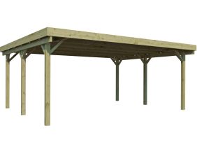 Carport double en bois Basic (6 x 5 m)