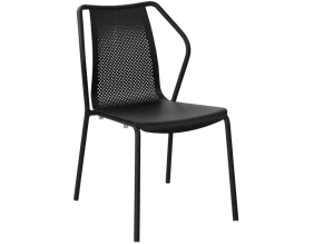 Chaise de jardin empilable en aluminium Bari (Noir)