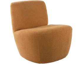 Chaise lounge en tissu bouclette Ada (Jaune ocre)