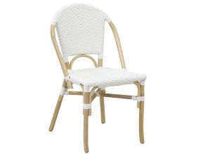 Chaise d'extérieur en rotin et résine (Blanc)