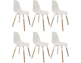 Chaise scandinave pieds métal et bois de hêtre Phenix (Lot de 6)