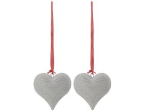 Coeur en métal laqué blanc (Lot de 2)