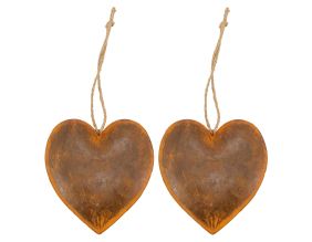 Coeur en métal vieilli (Lot de 2)