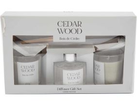 Coffret 2 bougies parfumée et diffuseur 50ml (Senteur Bois de cèdre )